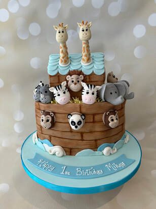 Noah's Ark birthday celebration cake